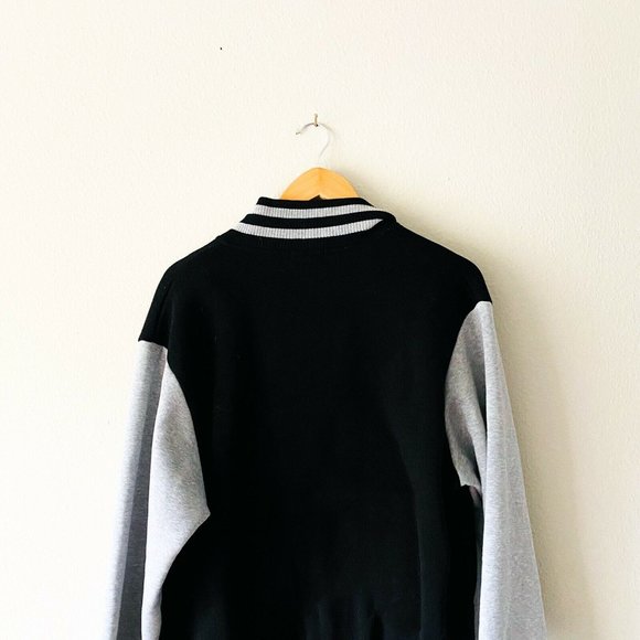 Route 66 90s Black Gray Letterman Sweater Jacket - Picture 5 of 6